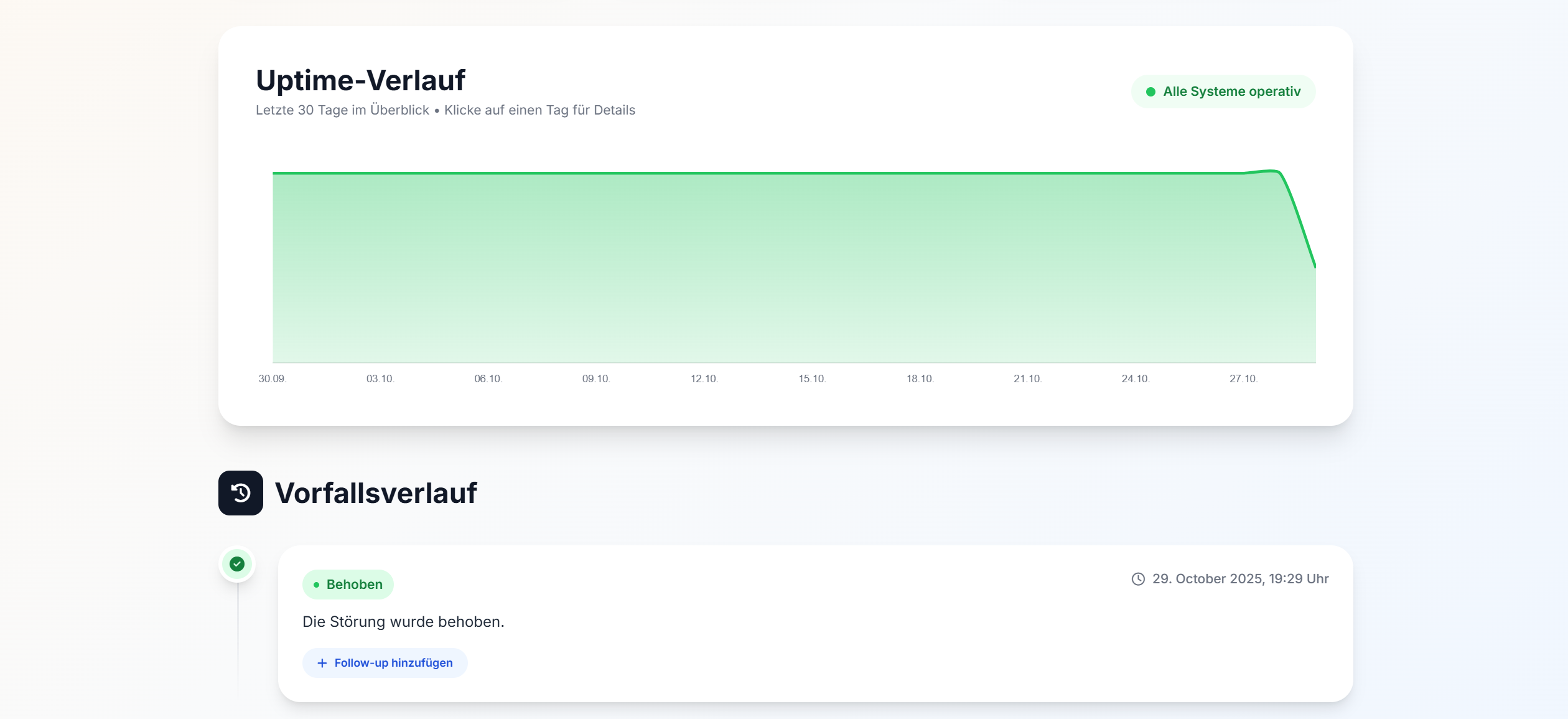 Screenshot des PHP Status Systems